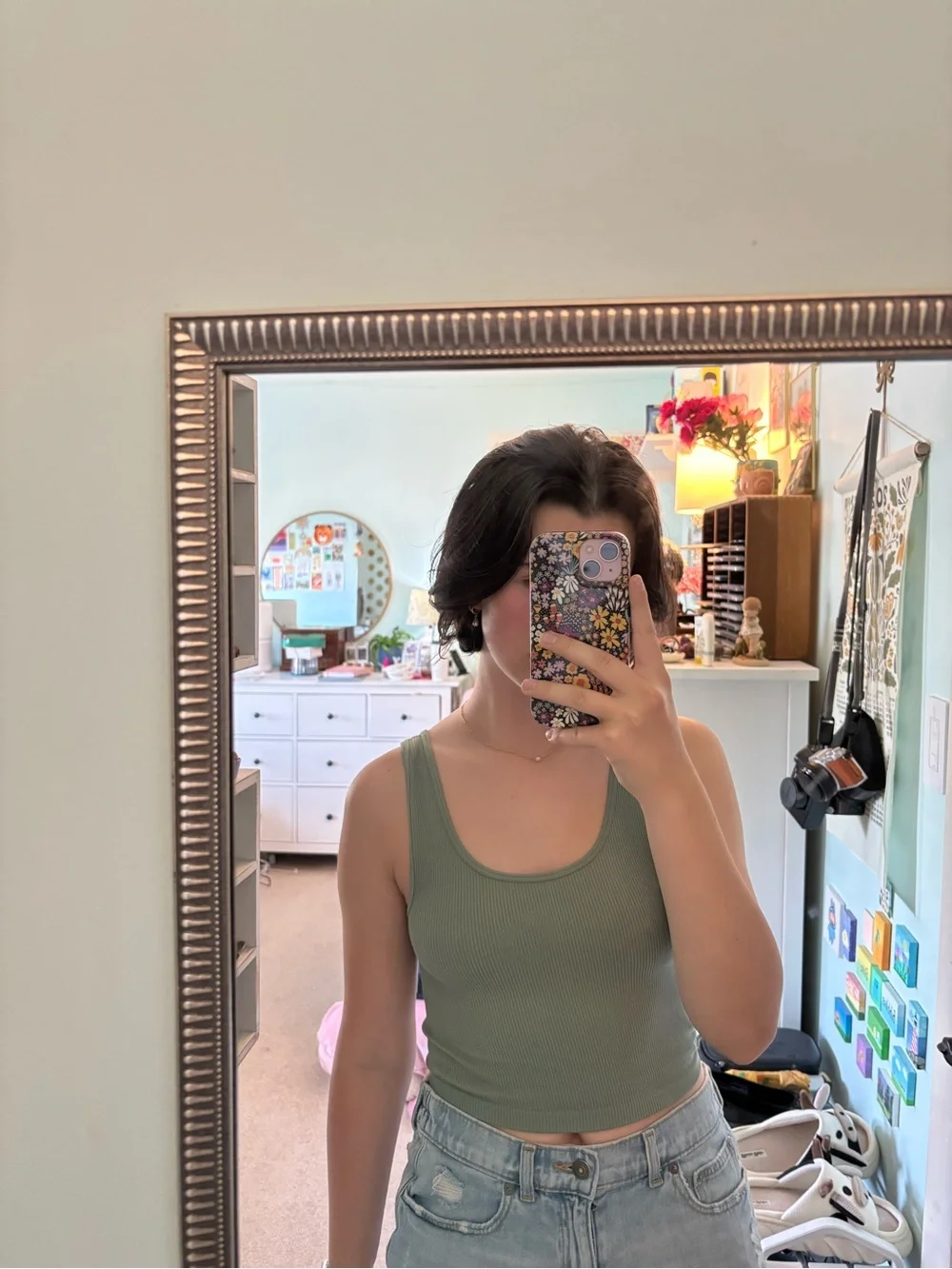 Aeropostale Sage Green Ribbed Tank Top